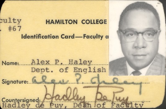 Alex Haley's Hamilton College ID